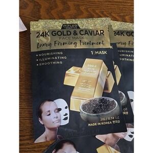 AZURE 24K Gold & Caviar Anti-Aging Luxury‎ Face Mask - 5 Pack